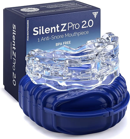 SilentZPro 2.0 - USA Designed & FDA-Cleared Anti Snore Mouthpiece - Fully Adjustable Anti Snore Mouth Guard - Professional Patented Anti Snore Device, Large