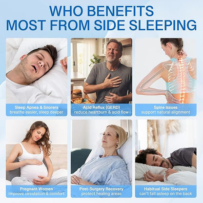 2-in-1 Side Sleeper Pillow for Adults Set–Ergonomic Contour Cervical Neck Pillow Memory Foam +Leg/Knee Pillow for Side Sleepers,Sciatica&Neck Pain Relief,Cooling Ice-Silk Removable Covers