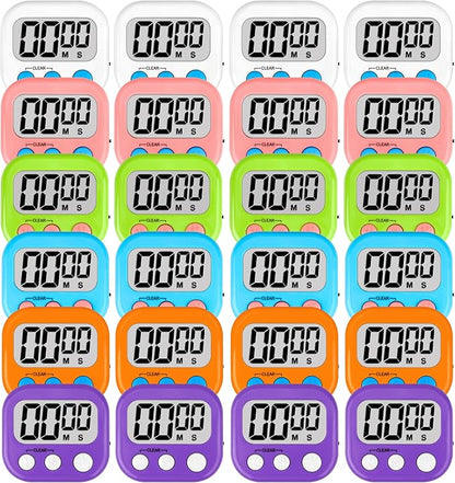 ZILLEEN Classroom Timers for Kids Classroom Magnetic Digital Kitchen Timers for Cooking Teachers Gym Game 24 pcs
