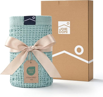 Joiedomi Waffle Baby Blanket - Soft Sage Green Baby Blanket, Breathable Turkish Cotton of Rayon Derived from Bamboo for Boys and Girls, Luxuries Throw for Bed, Couch and Sofa