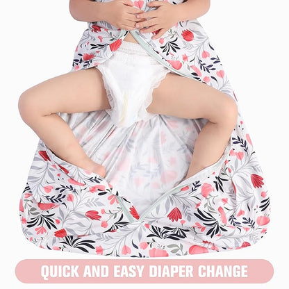 Baby Sleep Sack 0-6 Months 3 Pack Baby Wearable Blanket 100% Rayon Cotton 2-Way Zipper Toddler Sleeping Sack .Comfy Soft Lightweight TOG 0.3 (Banana&Flower&Pink)