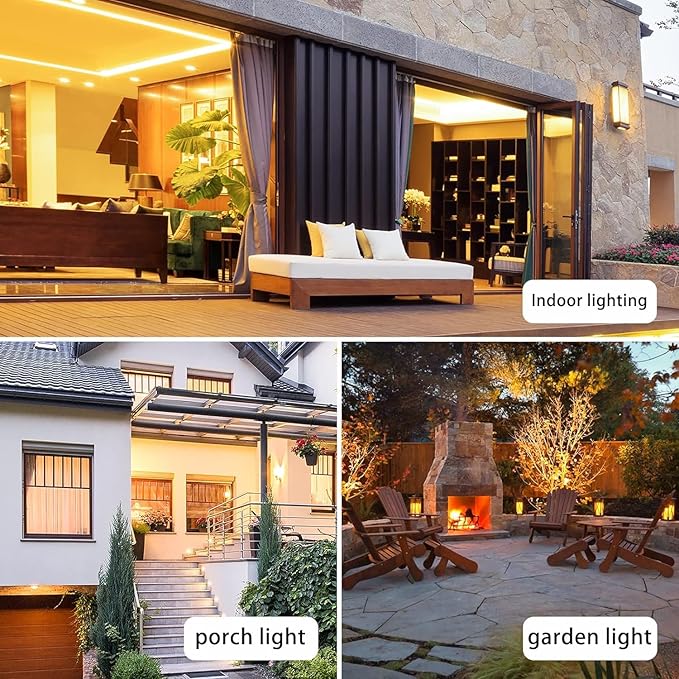 LED Bug Light Bulbs Outdoor 2 Pack, 9W Amber Light Bulbs, 100W Equivalent, A19 Amber Bug Lights for Outside, Bedroom, Hallway Porch Light,Warm Light Bulb