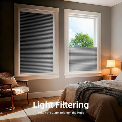 ZSTARR Motorized Skylight Shades Blackout Cellular Honeycomb Electric Blinds with Solar Panel Cordless Rechargeable with Remote for Roof and Slanted Windows (LF Silver Grey)