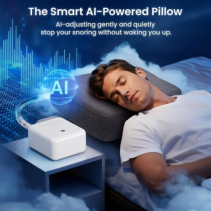 Smart Anti-Snore Pillow AP200, AI Sleep Devices for Snore Relief, Ideal Solution for Side and Back Sleepers