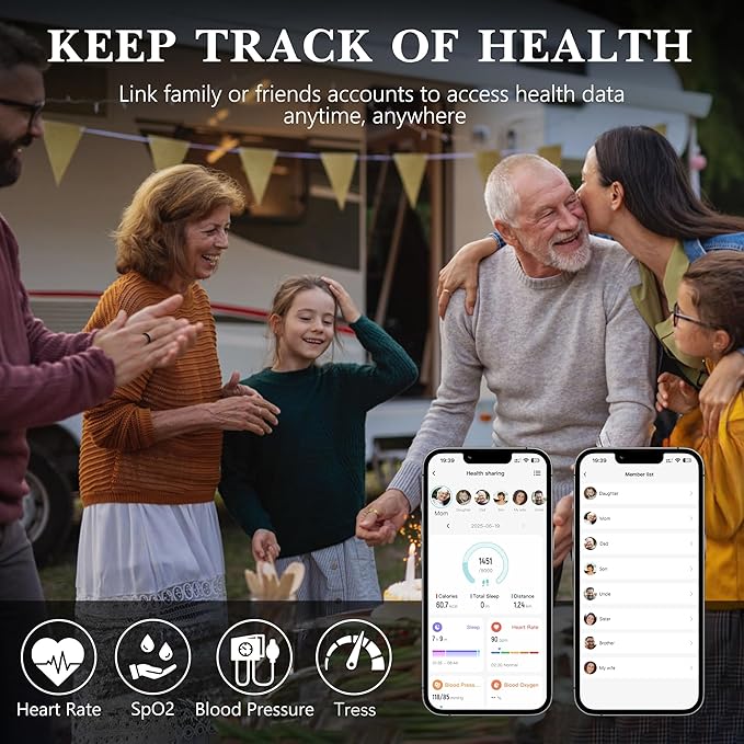 Smart Health Ring 2.0 for Women Men, Slim Scratch & Fingerprint Resistant Design,Efficient Chip Fitness Tracker, Monitors Heart, Blood Oxygen & Pressure, Sleep, Steps, Waterproof, Black 10