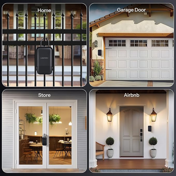 Smart Key Lock Box - Advanced Fingerprint Recognition, TTLock Control, Manual Keys, Access Card - Weatherproof, Wall Mounted & Door Hanging for Home, Airbnb, Realtor and Office