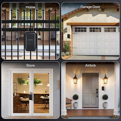 Smart Key Lock Box - Advanced Fingerprint Recognition, TTLock Control, Manual Keys, Access Card - Weatherproof, Wall Mounted & Door Hanging for Home, Airbnb, Realtor and Office