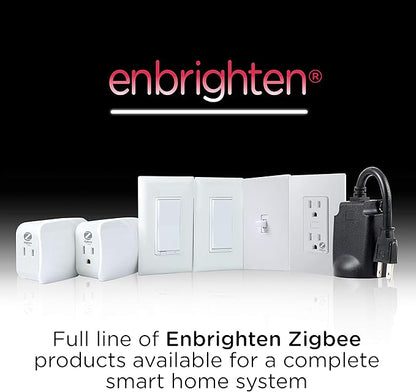 Enbrighten 43080 Zigbee in-Wall Smart Paddle Dimmer with QuickFit and SimpleWire, White/Almond