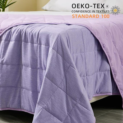 Weighted Blanket Twin Size 15bls, Cooling Blanket for Adult Hot Sleepers, Soft Bed Blanket Universal to All Seasons, 48''x72'' 15 LBS, Purple