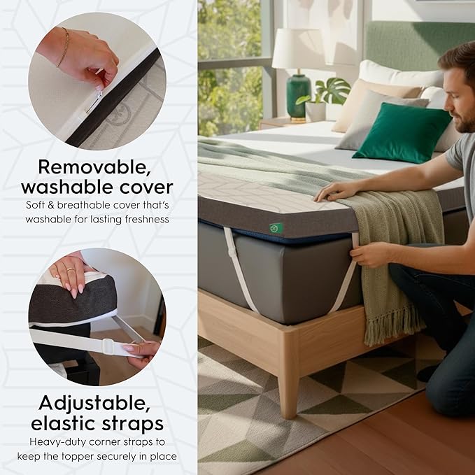 Sleepyhead King 3 Inch Premium Super Mattress Topper – Gel & Copper Infused Memory Foam Bed Topper – Cooling, Soft Support + Comfort, Foam Made in USA, CertiPUR-US Certified (King 3")