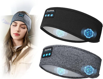 Perytong 2 Pack Sleep Headphones, Sleeping Headphones | Bluetooth Headband with Ultra-Thin HD Stereo Speaker, Wireless Headphone for Sports, Insomnia, Yoga, Air Travel, Meditation