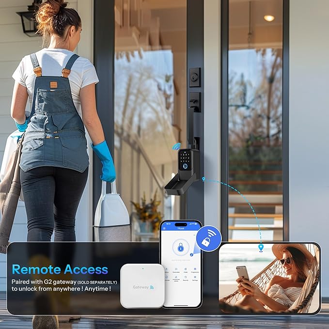 Smart Key Lock Box - Advanced Fingerprint Recognition, TTLock Control, Manual Keys, Access Card - Weatherproof, Wall Mounted & Door Hanging for Home, Airbnb, Realtor and Office