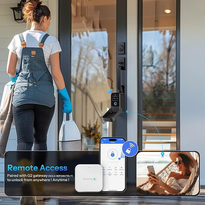 Smart Key Lock Box - Advanced Fingerprint Recognition, TTLock Control, Manual Keys, Access Card - Weatherproof, Wall Mounted & Door Hanging for Home, Airbnb, Realtor and Office