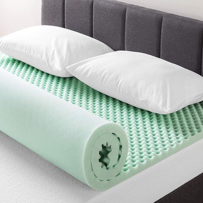 Best Price Mattress 2 Inch Egg Crate Memory Foam Mattress Topper with Calming Aloe Infusion, CertiPUR-US Certified, Twin