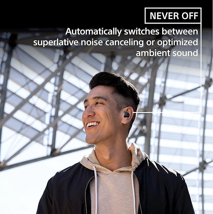 Sony LinkBuds S Truly Wireless Noise Canceling Earbud Headphones with Alexa Built-in, Bluetooth Ear Buds Compatible with iPhone and Android, Black