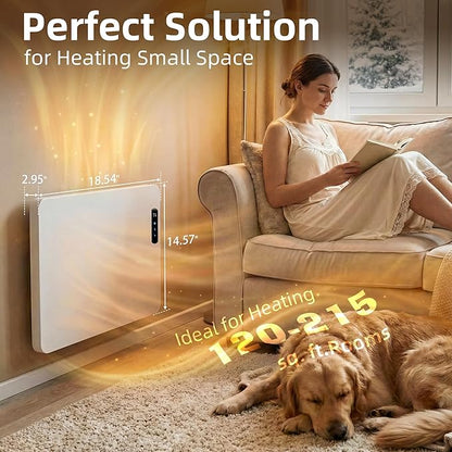 Wall Convection Space Heater Panel, Smart WiFi Wall Mounted Electric Heater for Indoor Use, 400W Energy Efficient Heaters with Remote & APP Control, Quiet Heaters for Bedroom, Office