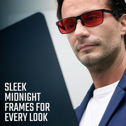 Carbon Blue Light Blocking Glasses Men for Computer, Gaming, Metal Frame Green Light Protection Night Driving Glasses for Man