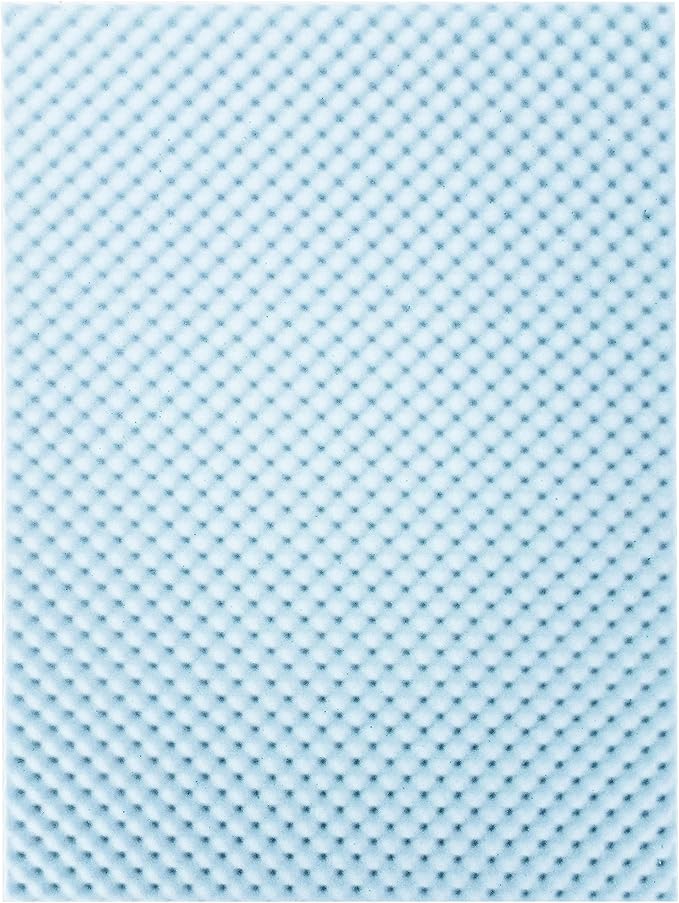 Best Price Mattress 3 Inch Egg Crate Memory Foam, Cooling Gel Infusion, Full Mattress Topper, Dorm Essentials, Blue