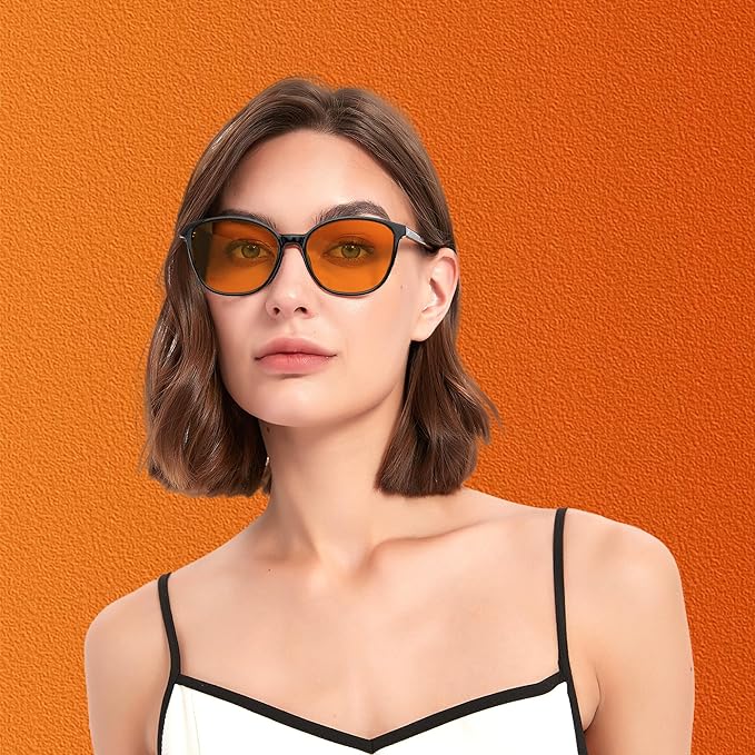 Sleep Blue Light Blocking Glasses for Men and Women, Computer Gaming Glasses Anti Eyestrain & UV Glare