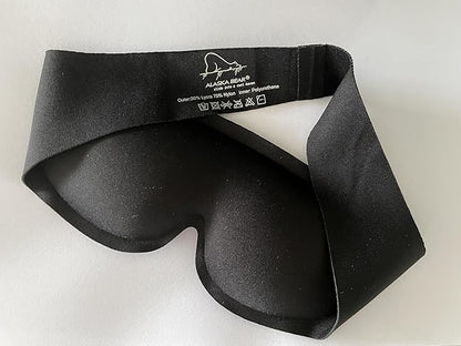 Minimalist Design Eye Sleep Mask, Non-Adjustable and Comfortable Headband Over Ears w/o Side Buckles (Black)