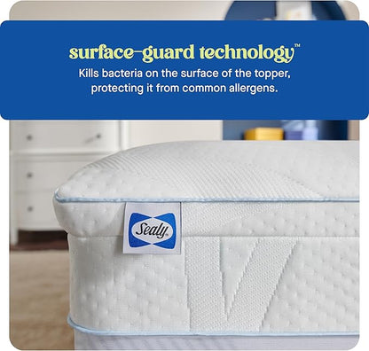 Sealy Dreamlife 3” Gel Memory Foam Full Mattress Topper with 1” Quilted Cooling Cover, SealyComfort Gel Foam, SealyCool Poly Blend Cover