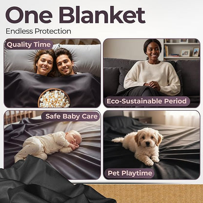 Sacred Weapon Bamboo Waterproof Blanket – Bed Blanket for Cozy Moments – Bed Blankets Soft & Hypoallergenic – Bamboo Blankets Leakproof & Cooling for Beds, Couch & Pet Use – Queen Size 60" x80.