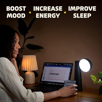 Circadian Optics Lora Bright Light Therapy Desk Lamp | As Seen On Shark Tank | Ultra Powerful 10,000 LUX Brightness | 5500K Color Mimics Noon Day Sun | Improve Your Mood, Sleep, Energy & Focus