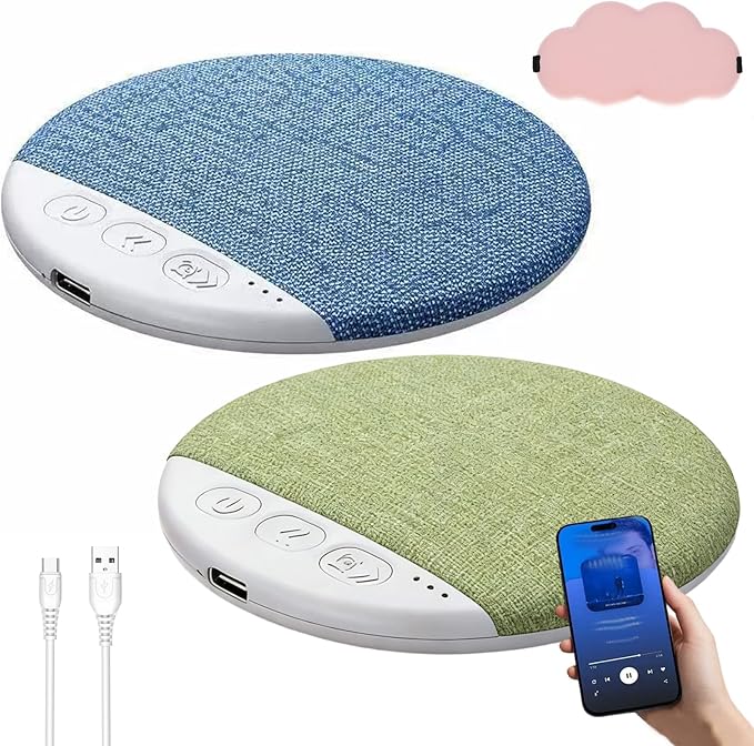 Bluetooth Pillow Speaker, Pillow Speaker for Sleeping – Ultra‑Thin Sleep Headphone Pillow Speaker with Bluetooth/Audio, Comfortable All‑Night Listening for Music, Meditation & Sleep Sounds (2Set-C)