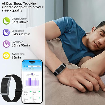 Smart Health Wristband for Men Women, Smart Bracelet with 24/7 Heart Rate/Blood oxygen/Sleep/Body Temperature Monitor, IP68 Waterproof, 170+ Sports Modes, Health Fitness Tracker for Android & iOS