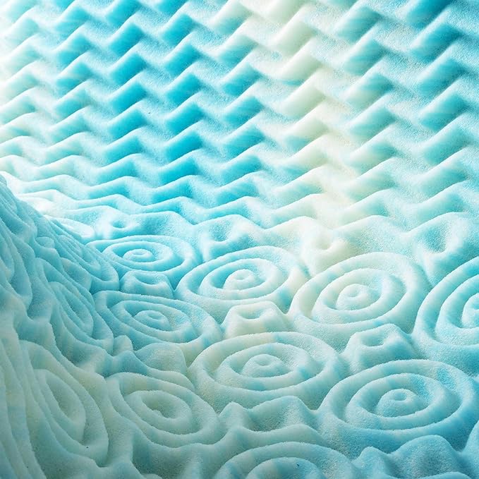 Best Price Mattress 2 Inch 5-Zone Swirl Gel Aerobreeze Foam Mattress Topper, CertiPUR-US Certified, Dorm Essentials, Twin XL