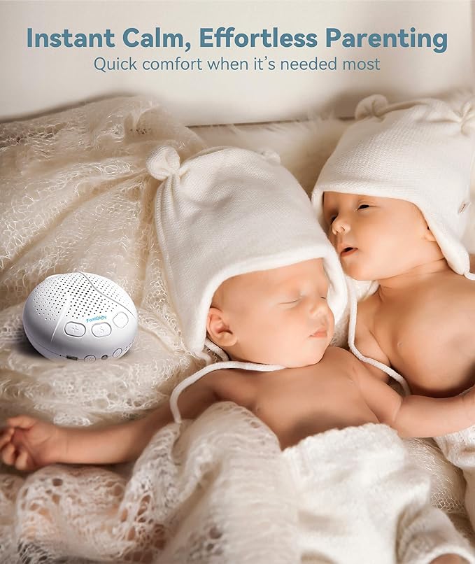 Portable Sound Machine for Baby - White Noise Machine with Night Light for Nursery | 16 Soothing Sounds | Shush | Travel | Registry Gift | Sleep Soother | Baby Shower