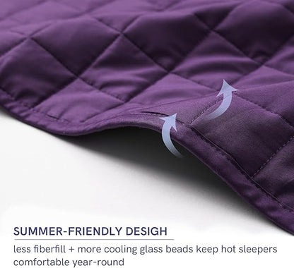 YnM Exclusive 50 lbs Weighted Blanket, Extra Heavy Cotton Bed Blanket for Two Persons, Ideal for Queen or King Bed (88x104 Inches, 50 Pounds, Fuchsia Purple)