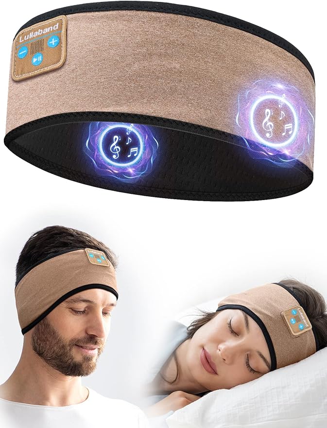 Lullaband Sleep Headphones Bluetooth Headband - Wireless Music Sleeping Mask Earphones for Side Sleepers with HD Stereo Speaker Tech Gadgets Gifts for Travel Workout Sports Meditation Yoga Housework