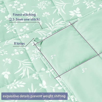 yescool Weighted Blanket for Adults (20 lbs, 60” x 80”, Cyan) Cooling Heavy Blanket for Sleeping Perfect for 190-210 lbs, Queen Size Breathable Blanket with Premium Glass Bead, Machine Washable