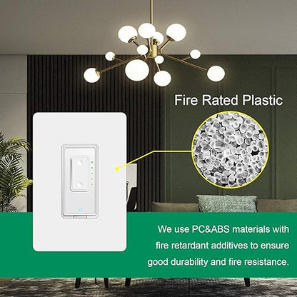 Smart Dimmer Switch by Martin Jerry | White, 4-Pack, Supports LED, 2.4G WiFi, Voice Control via Echo & Google Home, a Neutral Wire is Necessary for Installation