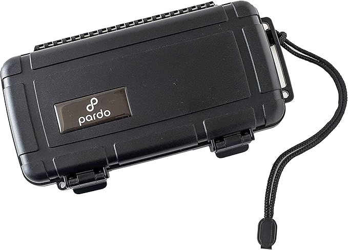 Pardo Cigar Travel Humidor Cigar Box - Airtight, Waterproof, Portable Humidor Case with Built-in Humidifier Disc, Durable Storage for up to 5 Cigars - Compact Cigars Travel Case