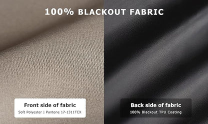 LazBlinds 100% Blackout Roller Shades, No Tools No Drill Cordless Blinds for Windows, Thermal Insulated UV Protection Privacy Window Shades for Bedroom (48''W x 72''H, Taupe)