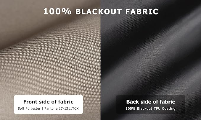 LazBlinds 100% Blackout Roller Shades, No Tools No Drill Cordless Blinds for Windows, Thermal Insulated UV Protection Privacy Window Shades for Bedroom (36''W x 72''H, Taupe)