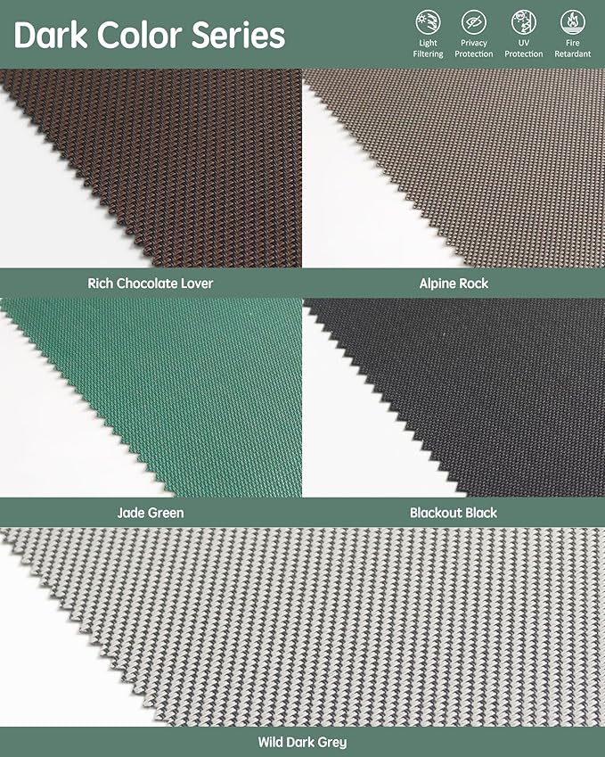 Yoolax Motorized Outdoor Shades Smart Blinds Compatible with Alexa Google, Remote Control Sun Shades Smart Blinds for Porch Patio, Fabric Sample (Multicolor)