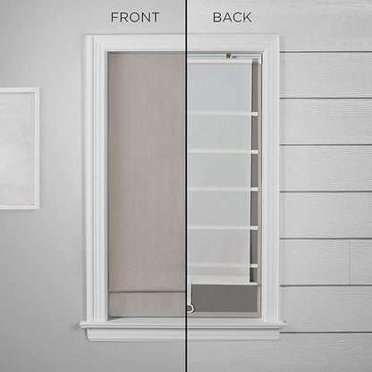 Eclipse Kylie Total Privacy Blackout Cordless Lined Window Roman Shade for Living Room, 31 in x 64 in, Grey