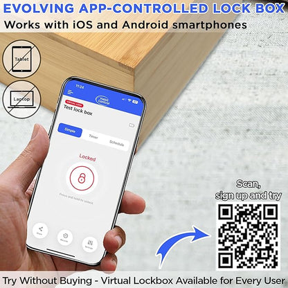 Timed LockBox Habit Control App - Bluetooth Lock Box with Timer to Reduce Screen Time, Unplug from Video Games, Snacks, Socials - Simple, Timer & Schedule Modes - 366 Days Time Locking Container