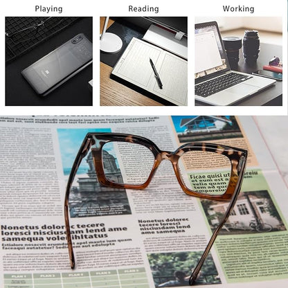 KoKoBin 3 Pack Stylish Square Frame Oprah Style Reading Glasses for Women, Blue Light Blocking Comfortable Readers