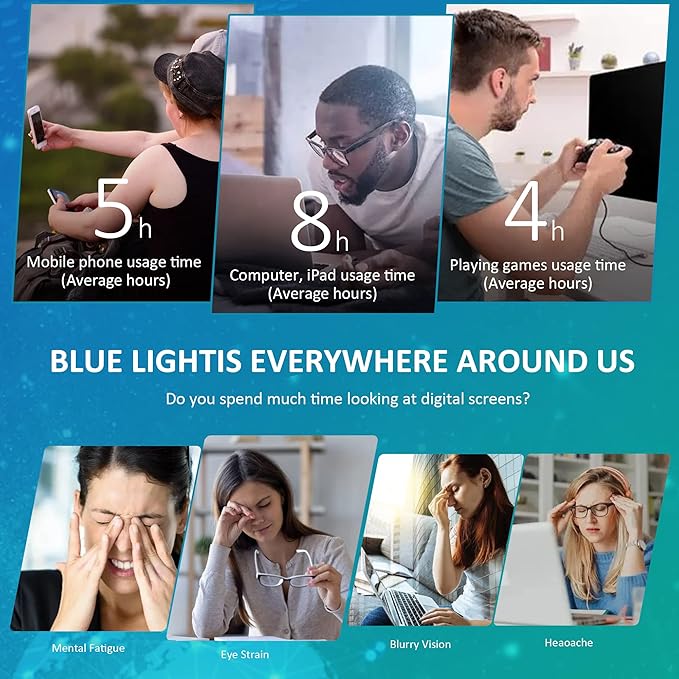 VisionGlobal Blue Light Blocking Glasses for Women, Anti Eyestrain, Computer Reading, TV Glasses, Stylish Square Frame, Anti Glare (Pink, +0.25 Magnification)