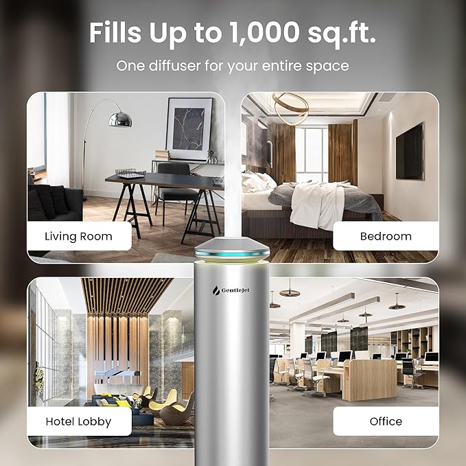 MajesticMist Waterless Essential Oil Diffuser, Cold-Air Nebulizing Aroma Diffuser for Large Rooms up to 1000 sq ft, Aluminum Design, Quiet, Remote & Timer, USB-C Plug-in, 4 oz, LED Display