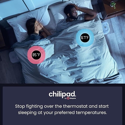 Chilipad Cube Bed Cooling System - Cooling & Heating Mattress Topper, Dual Zone Individual Bed Temperature, Cool Sleep Enhancement, Temp Range of 60-115°F, WE Queen Bedsize (60"W x 80"L), Model: CP514