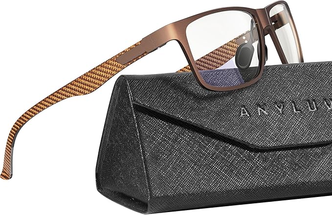 ANYLUV Blue Light Blocking Glasses Men Computer Gaming Glasses Lightweight Al-Mg Metal Anti Eyestrain Eye Protection