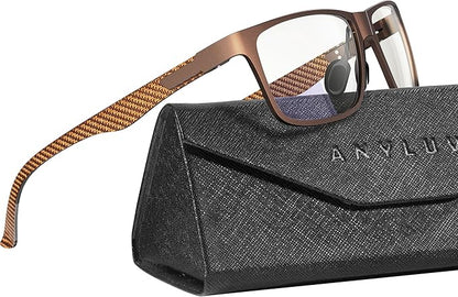 ANYLUV Blue Light Blocking Glasses Men Computer Gaming Glasses Lightweight Al-Mg Metal Anti Eyestrain Eye Protection