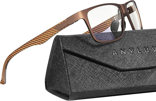 ANYLUV Blue Light Blocking Glasses Men Computer Gaming Glasses Lightweight Al-Mg Metal Anti Eyestrain Eye Protection