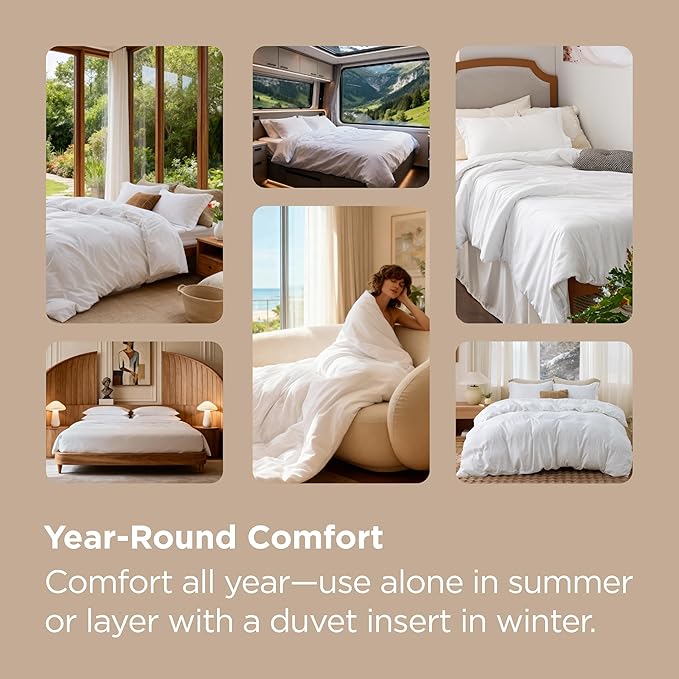 Bedsure Duvet Cover Oversized Queen Size - Soft Double Brushed Bedding Set for Kids & Adults, Zipper Closure, 3 Pieces, Includes 1 Duvet Cover (98"x98") & 2 Pillow Shams, NO Comforter, Linen