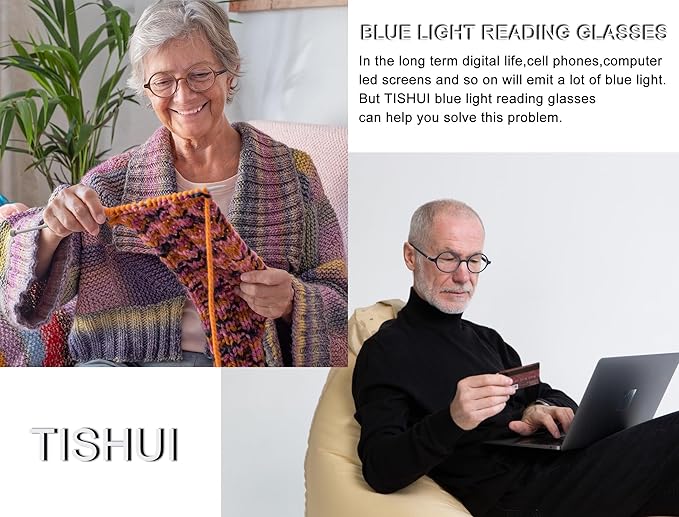Round Reading Glasses Women Men Blue Light Blocking Circular Readers Unisex Ultra Lightweight Circle Cheaters Glasses